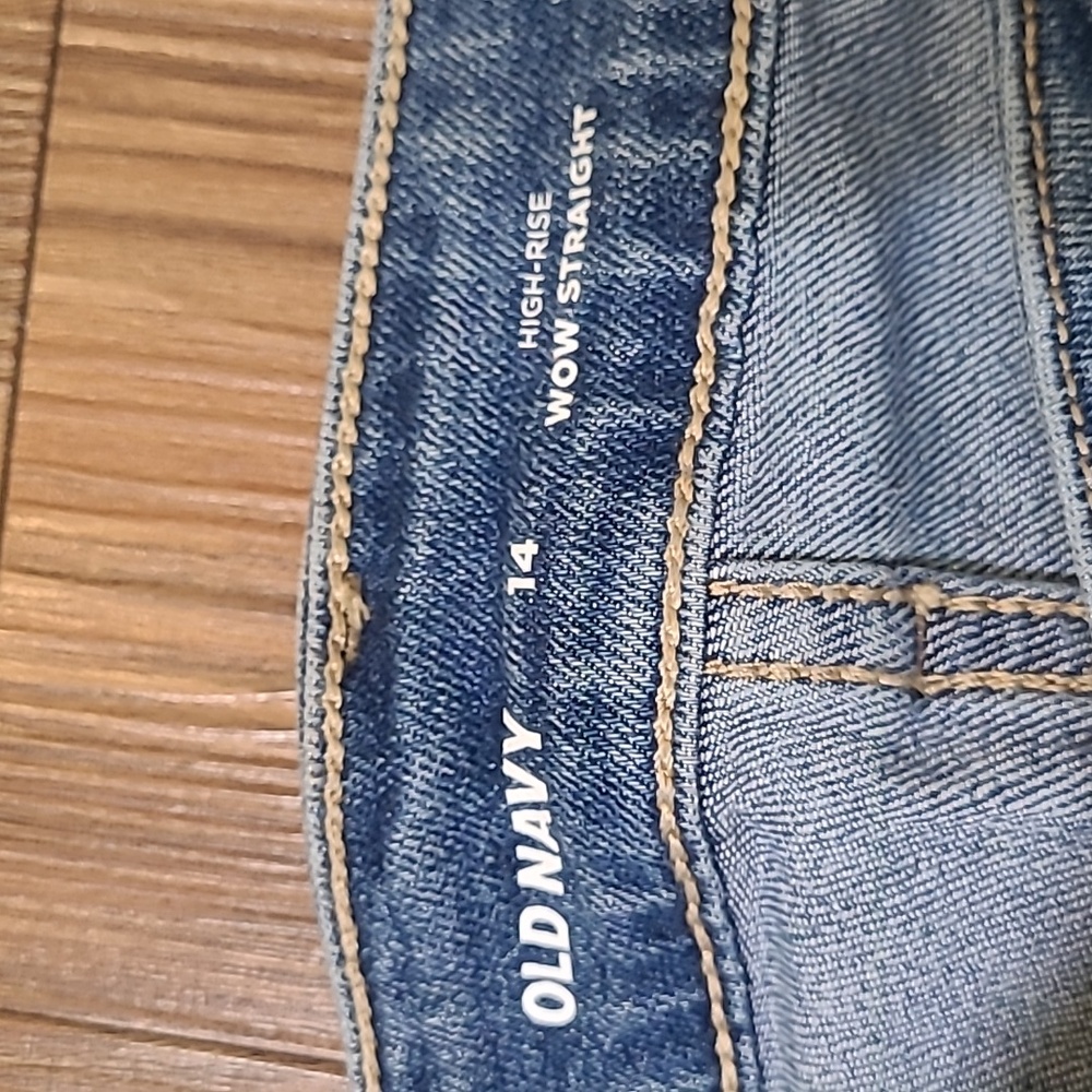 OLNAVY High Rise Blue Jeans for women zise 14. NEW - Picture 2 of 10